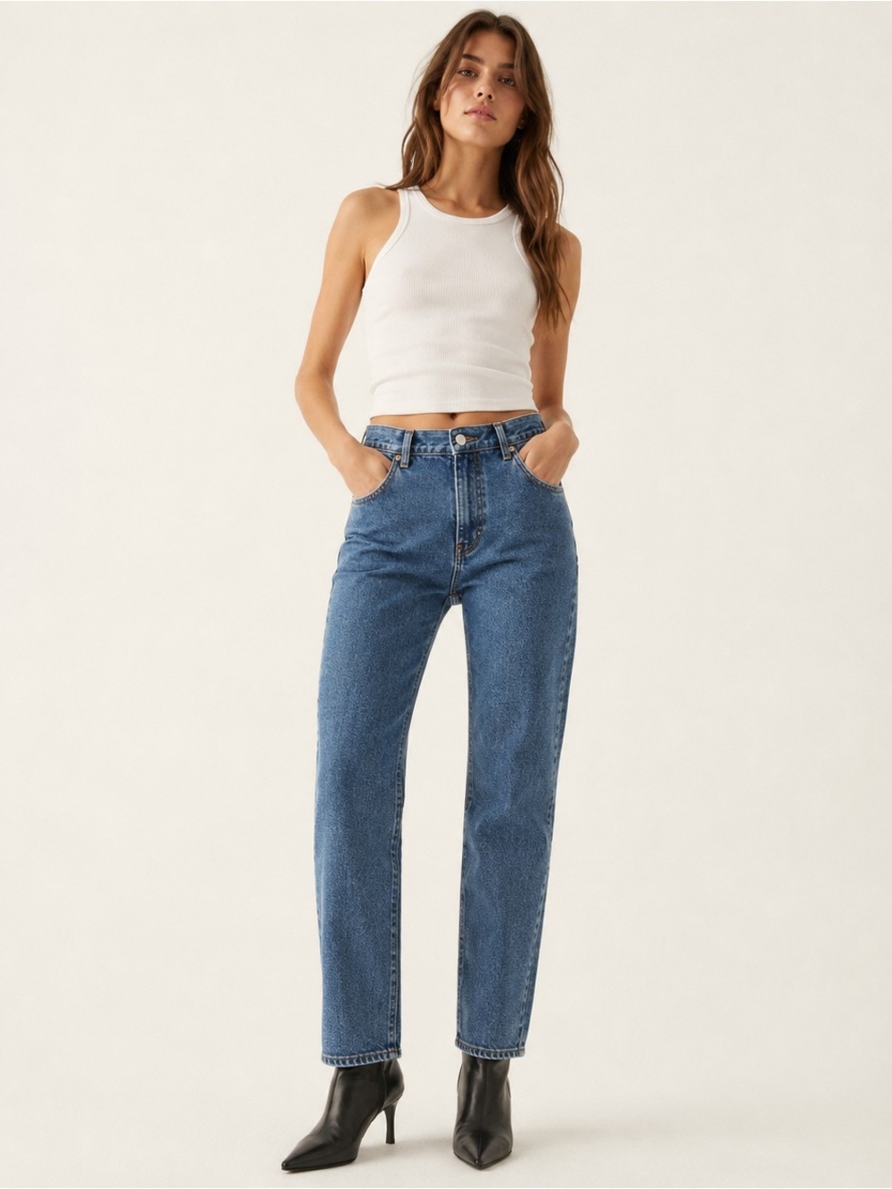 Rolla’s Dusters High Rise Slim Mom Jeans 30 Blue Vintage Wash Denim - Picture 2 of 8